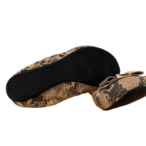 Cole Haan Womens Snakeskin Tali Soft Bow Ballet Flat size 7.5 - Picture 9 of 13